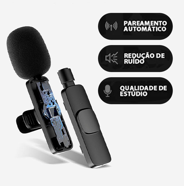 SonusPro - Microfone de lapela sem fio | LEVE 2 PAGUE 1 + BRINDE